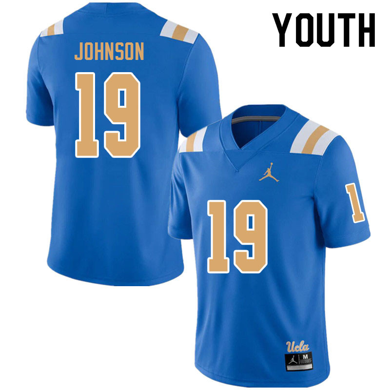 Jordan Brand Youth #19 Alex Johnson UCLA Bruins College Football Jerseys Sale-Blue - Click Image to Close